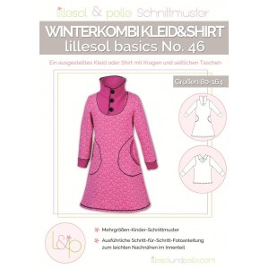 Papierschnittmuster lillesol basics No.46 Winterkombi Kleid & Shirt Gr. 80 - 164